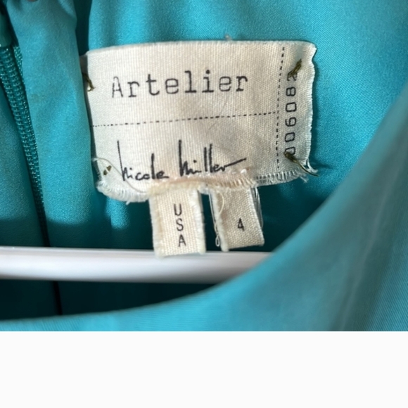 Artelier by Nicole Miller turquoise dress size 4 - Picture 3 of 5
